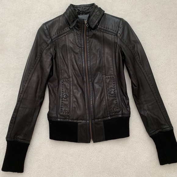 Danier Black Leather Jacket - Picture 1 of 8